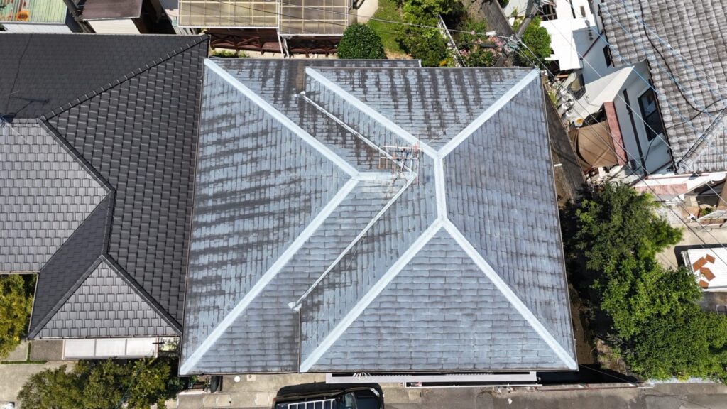 東区　屋根塗装工事 施工前