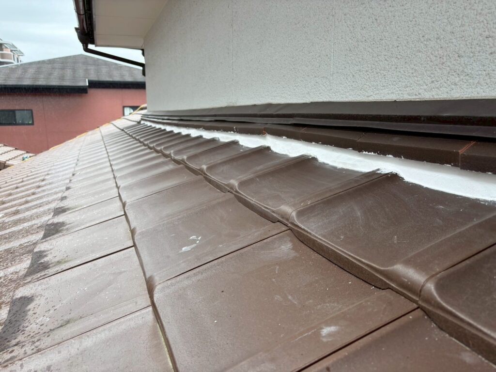水切り部　漆喰塗布