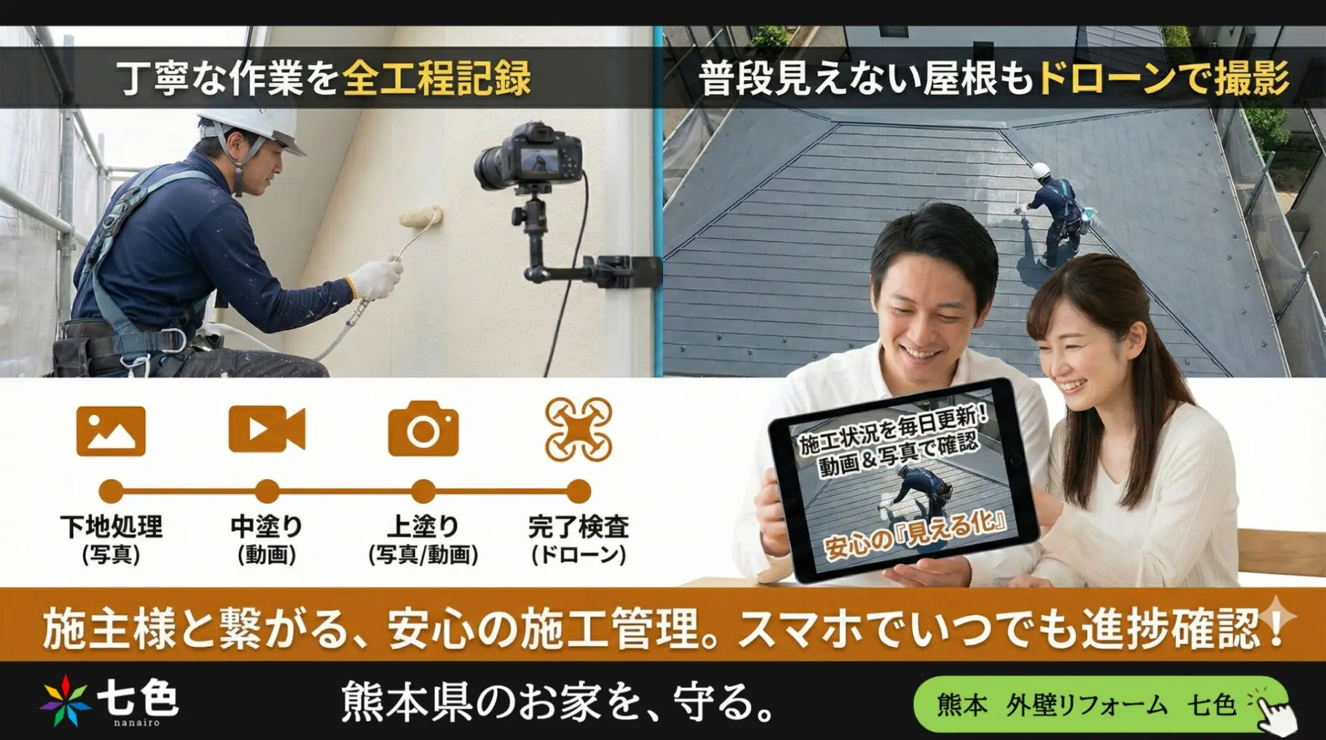 外壁屋根工事の安心の施工管理動画