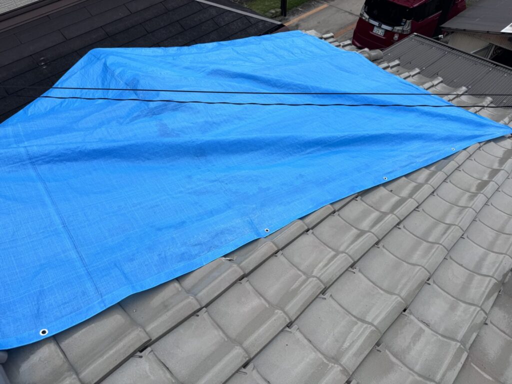 東区　雨漏り工事　瓦葺き戻しを部分的に工事 施工前